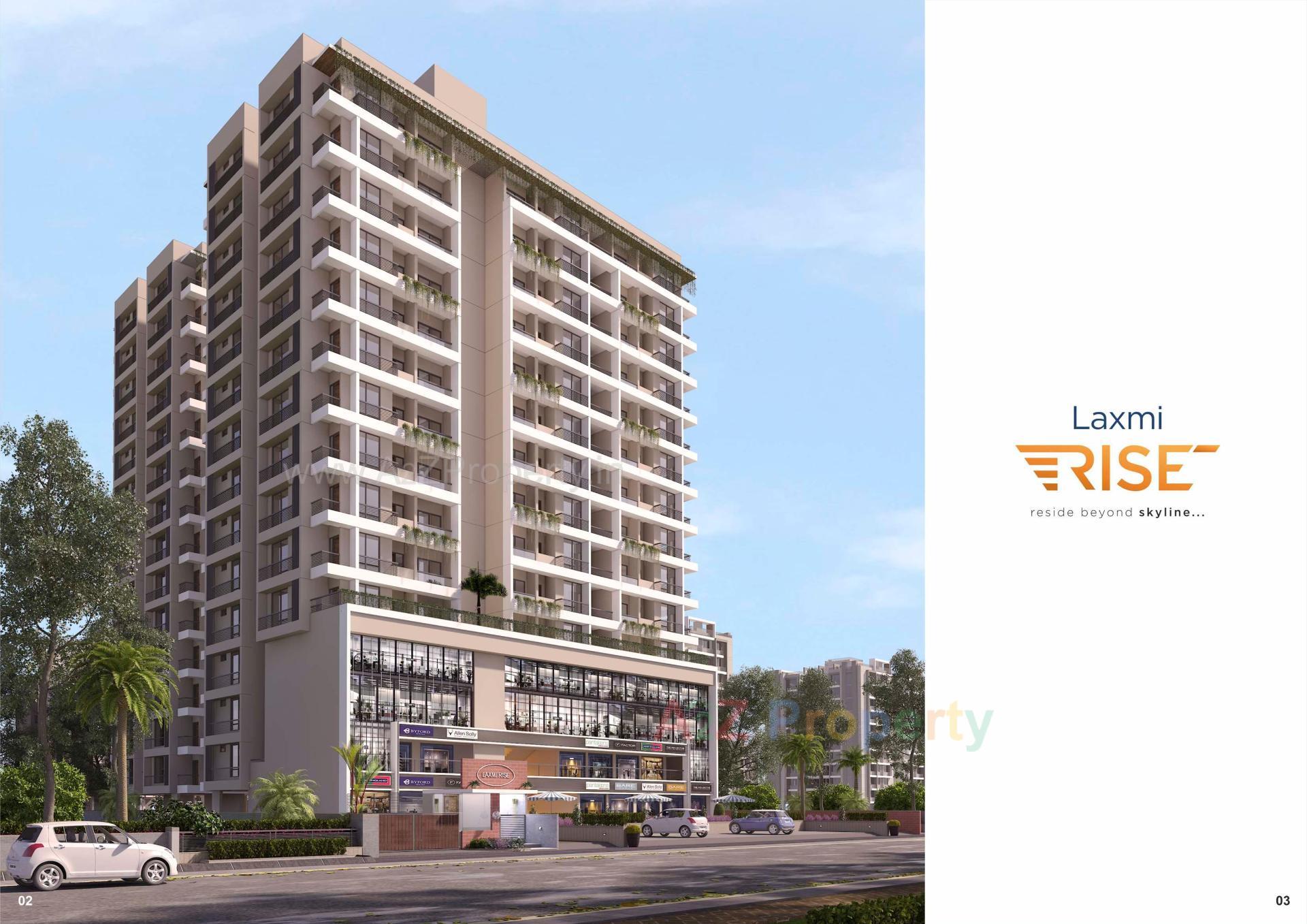 3D Elevation of real estate project Laxmi Rise located at Bakrol, Ahmedabad, Gujarat