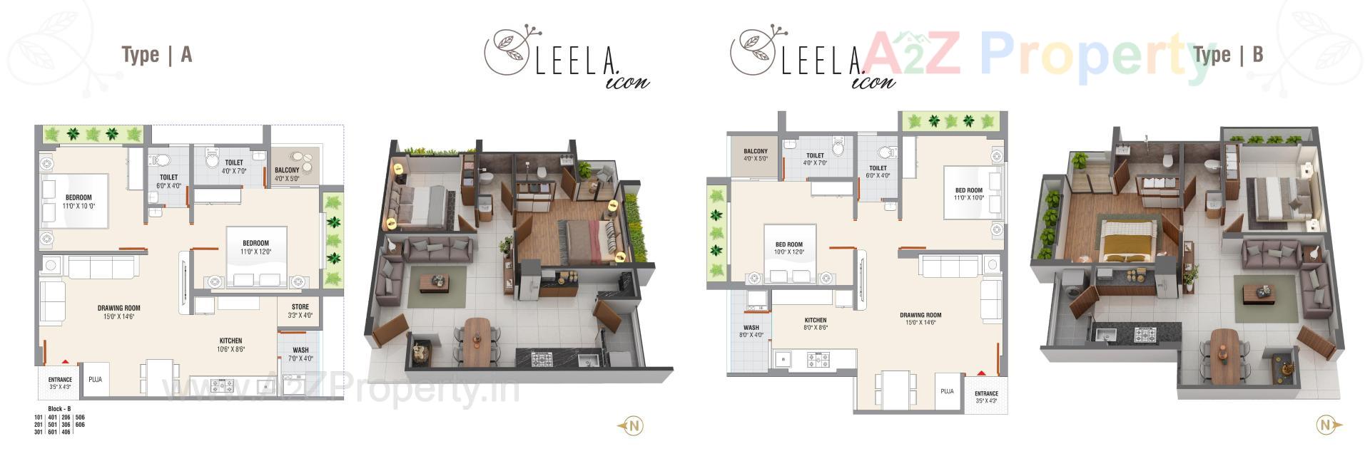 Layout of real estate project Leela Icon located at Nikol, Ahmedabad, Gujarat