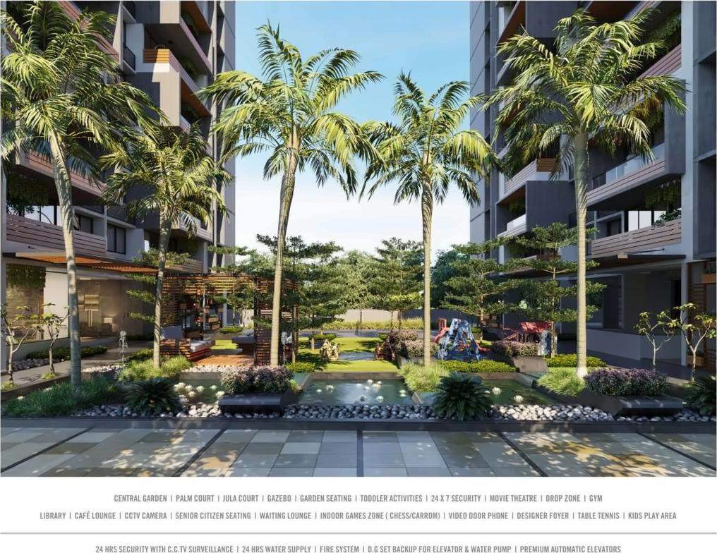 3D Elevation of real estate project Loft Gardens located at Gota, Ahmedabad, Gujarat