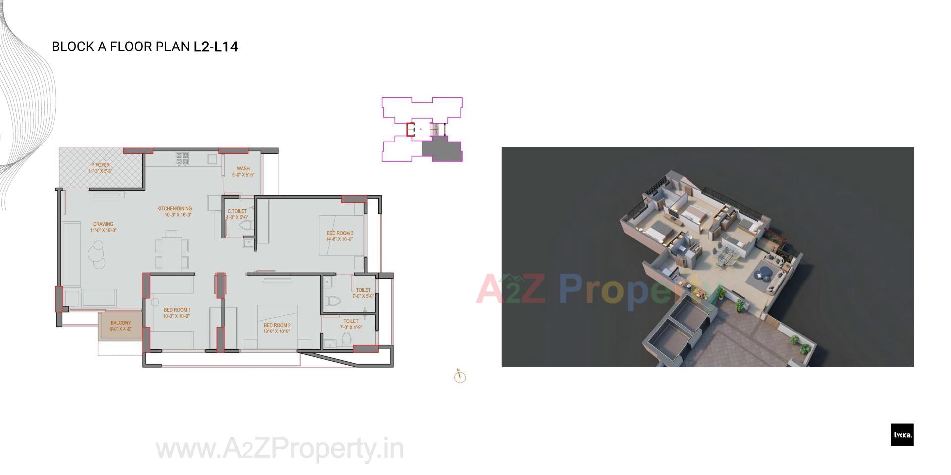 Layout of real estate project Lycka Life located at Sola, Ahmedabad, Gujarat