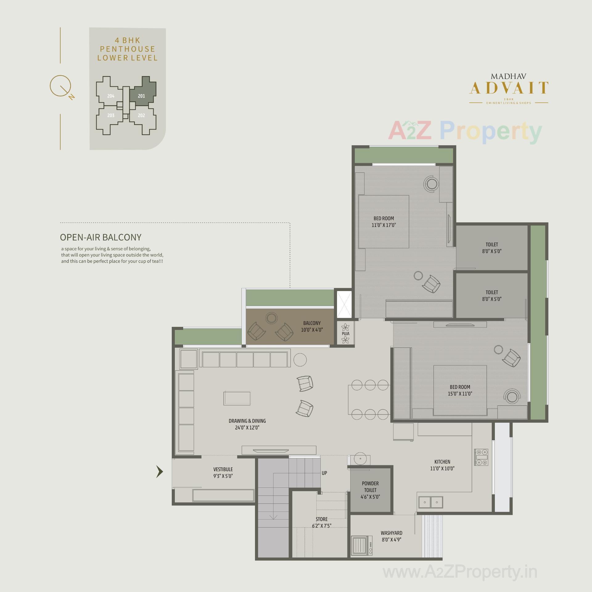 Layout of real estate project Madhav Advait located at Ahmedabad, Ahmedabad, Gujarat