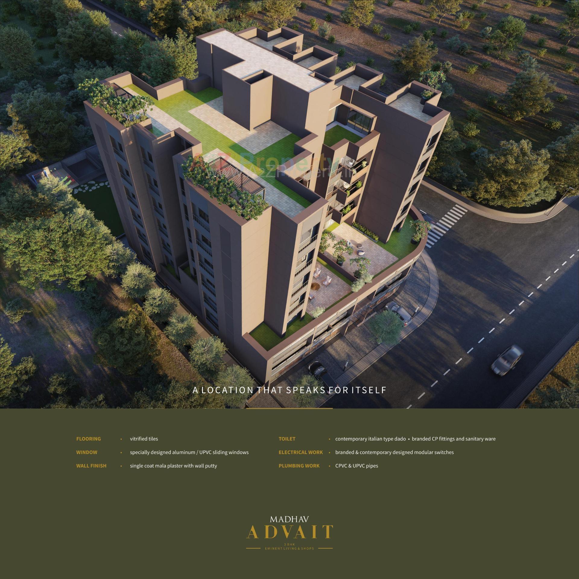 3D Elevation of real estate project Madhav Advait located at Ahmedabad, Ahmedabad, Gujarat