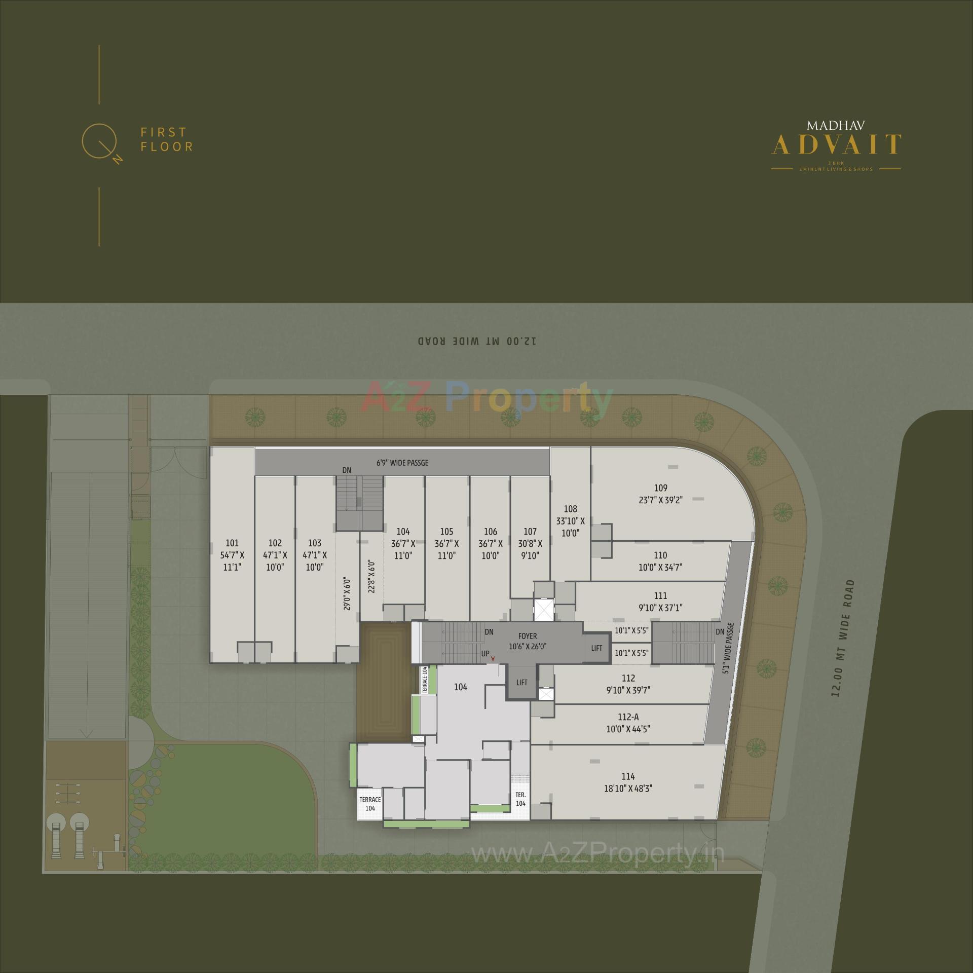 Layout of real estate project Madhav Advait located at Ahmedabad, Ahmedabad, Gujarat