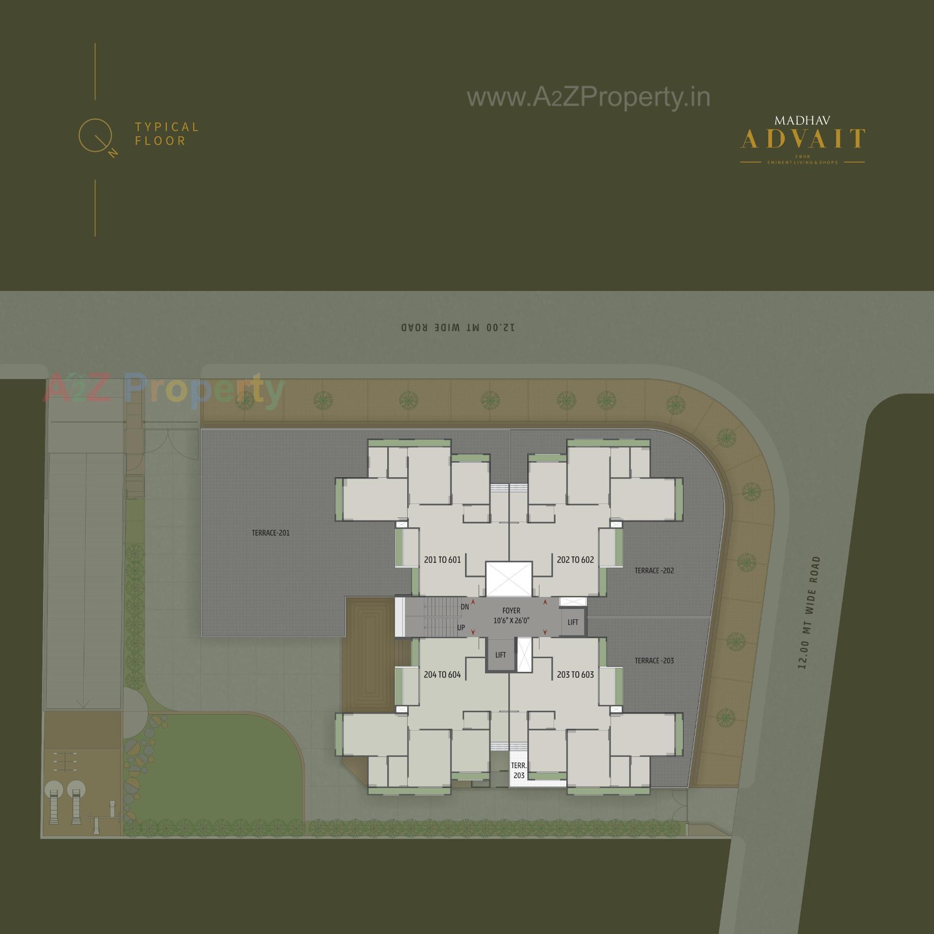 Layout of real estate project Madhav Advait located at Ahmedabad, Ahmedabad, Gujarat