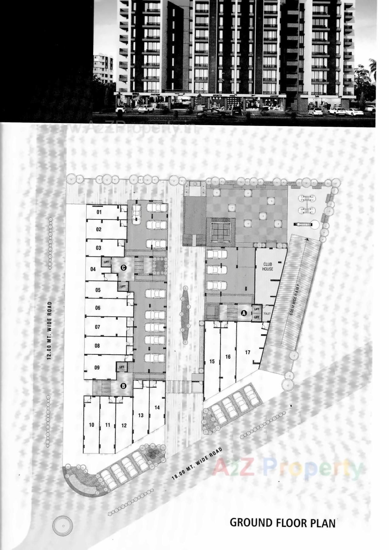 Layout of real estate project Madhav Residency located at Ghuma, Ahmedabad, Gujarat