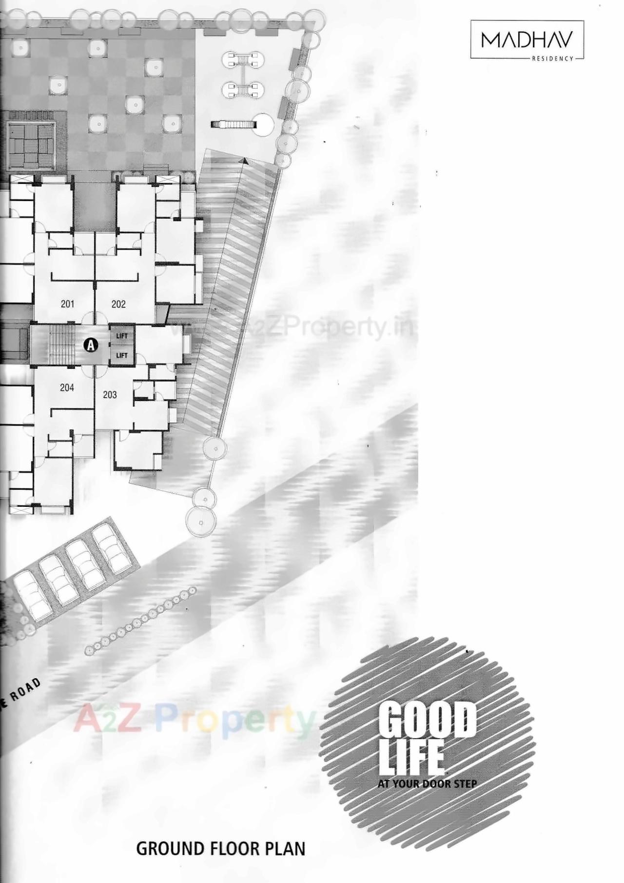 Layout of real estate project Madhav Residency located at Ghuma, Ahmedabad, Gujarat