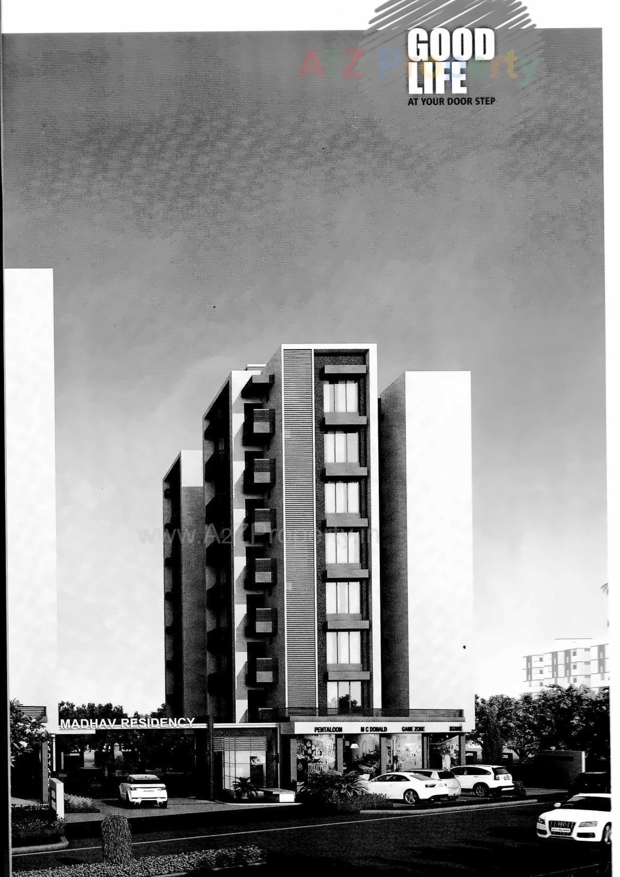 3D Elevation of real estate project Madhav Residency located at Ghuma, Ahmedabad, Gujarat