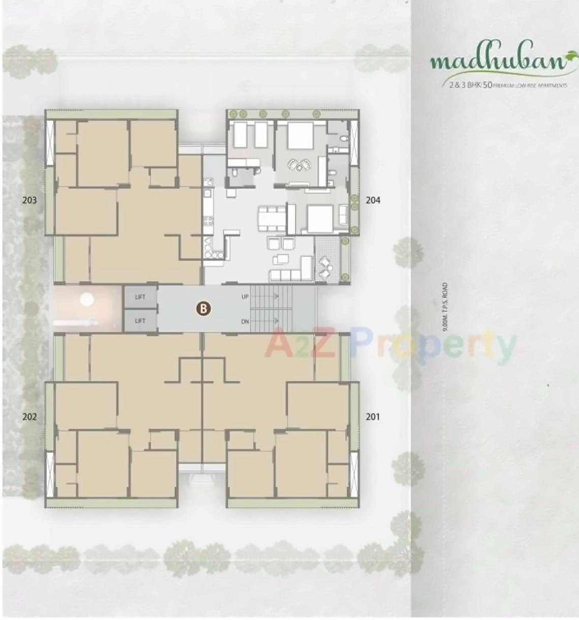 Layout of real estate project Madhuban located at Vadaj, Ahmedabad, Gujarat