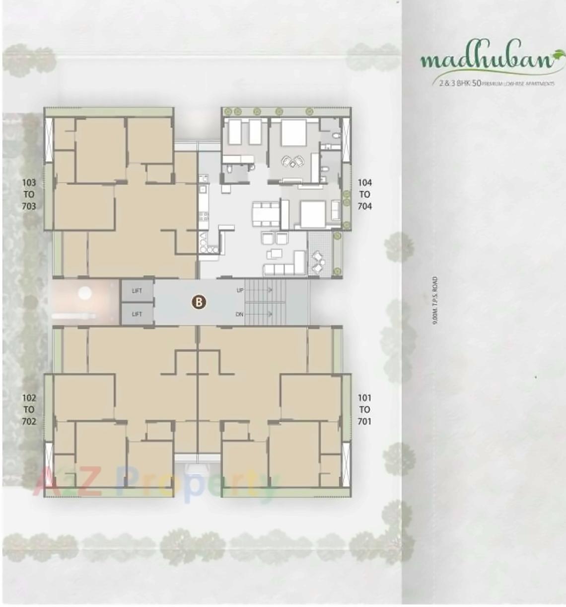 Layout of real estate project Madhuban located at Vadaj, Ahmedabad, Gujarat