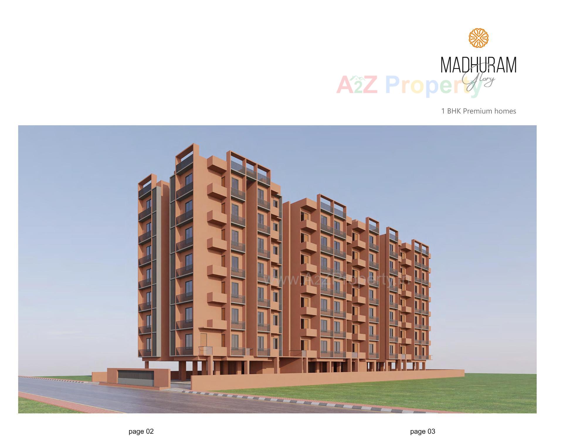 3D Elevation of real estate project Madhuram Glory located at Chandkheda, Ahmedabad, Gujarat