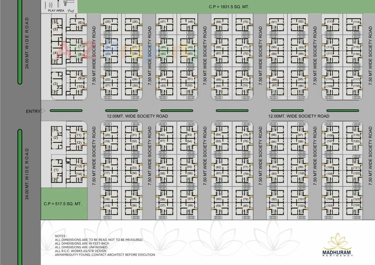 Layout of real estate project Madhuram Residency located at Viramgam, Ahmedabad, Gujarat