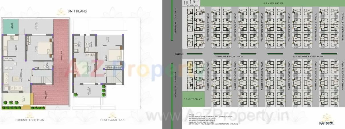 Layout of real estate project Madhuram Residency located at Viramgam, Ahmedabad, Gujarat
