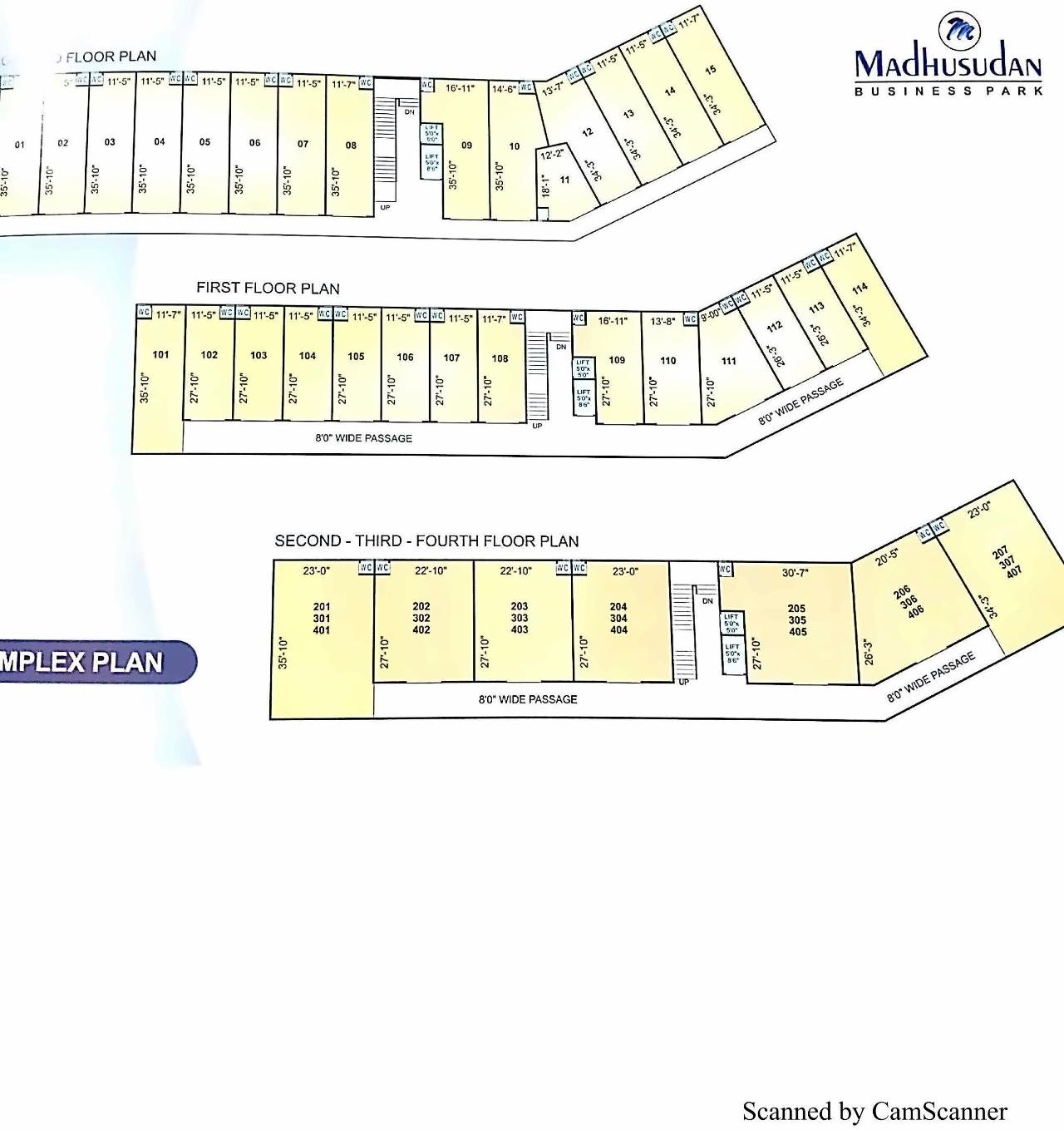 Layout of real estate project Madhusudan Business Park located at Naroda, Ahmedabad, Gujarat