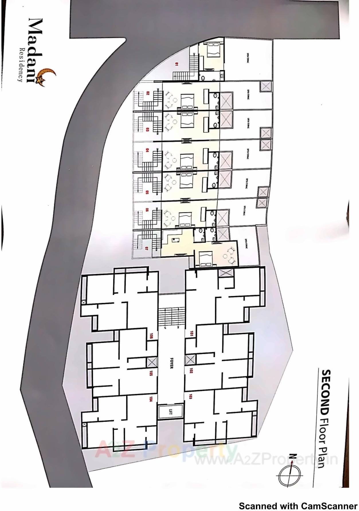 Layout of real estate project Madni Residency located at Shahpur, Ahmedabad, Gujarat