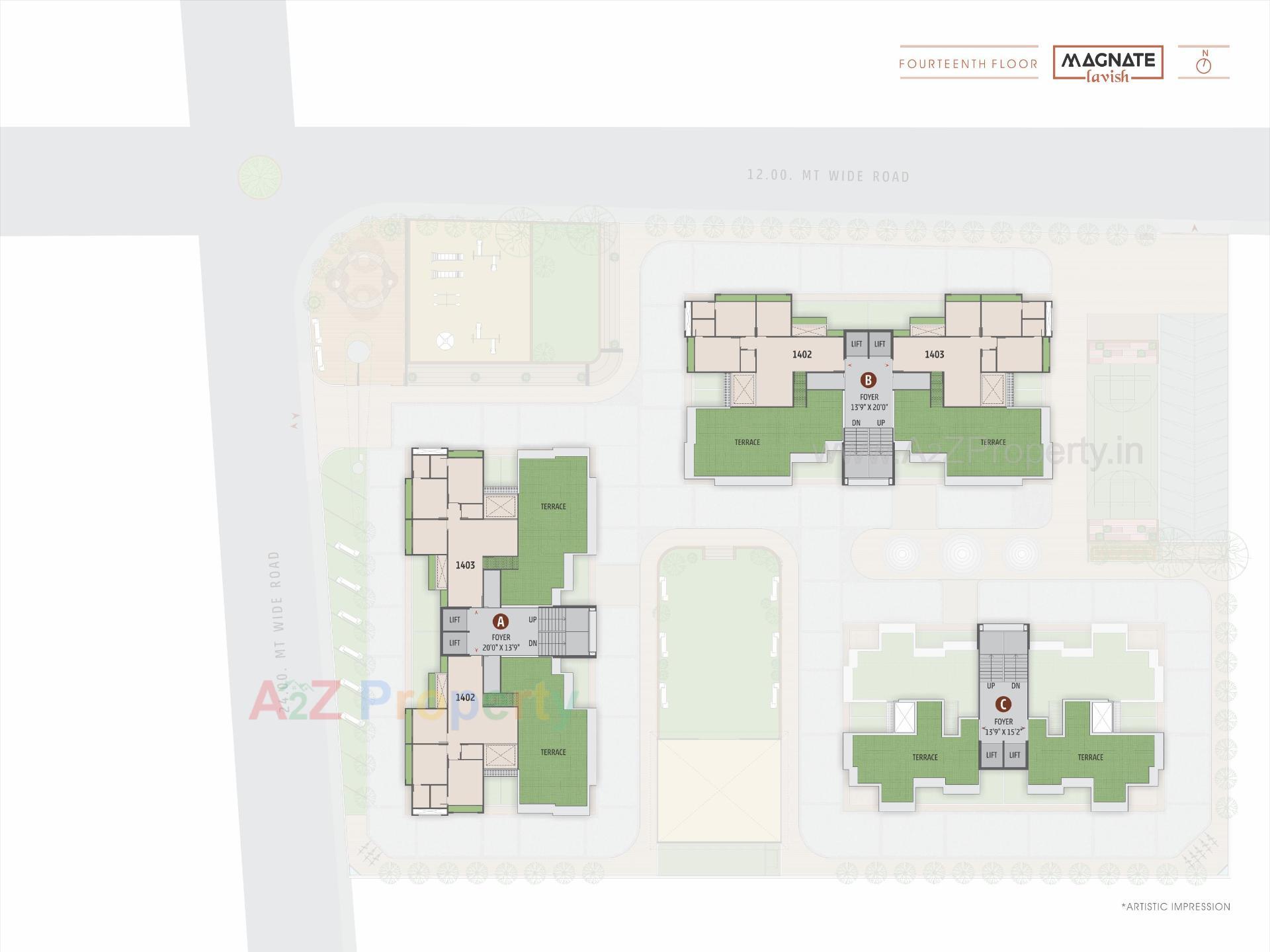Layout of real estate project Magnate Lavish located at Khodiyar, Ahmedabad, Gujarat