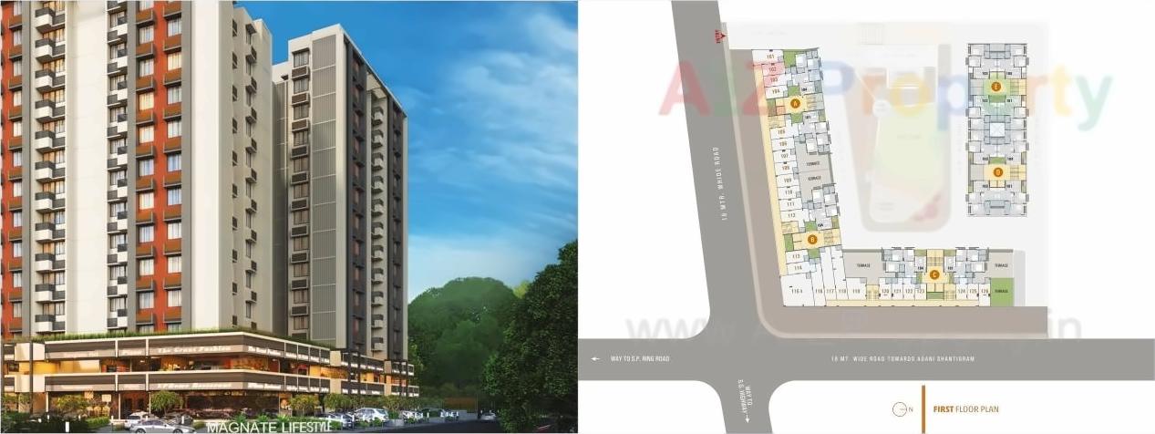 3D Elevation of real estate project Magnate Lifestyle located at Khodiyar, Ahmedabad, Gujarat