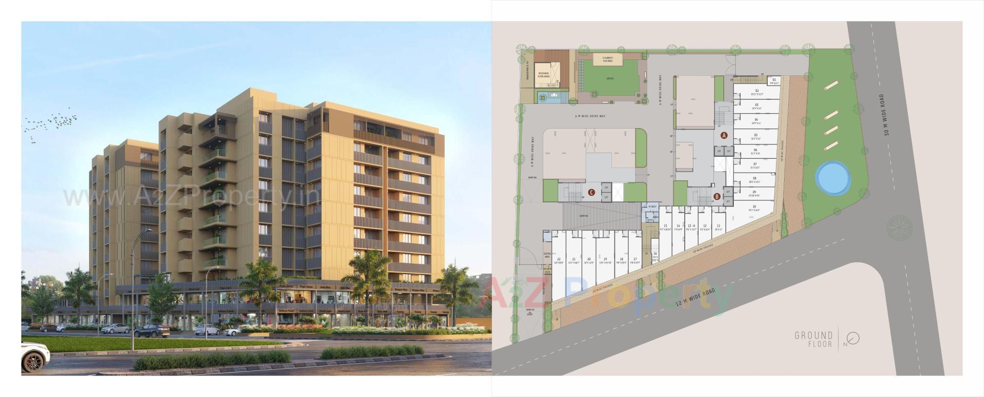 Layout of real estate project Magnate Luxuria located at Gota, Ahmedabad, Gujarat