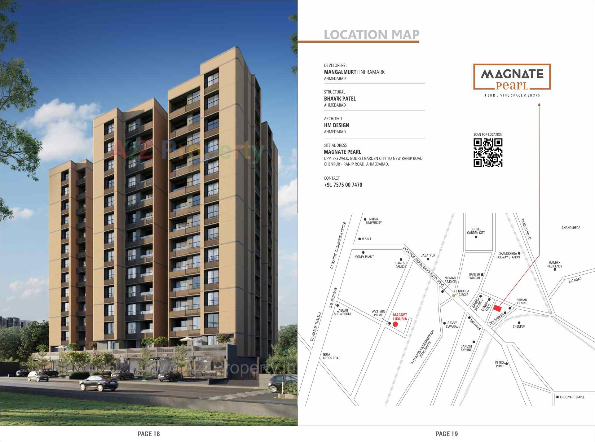 3D Elevation of real estate project Magnate Pearl located at Chenpur, Ahmedabad, Gujarat