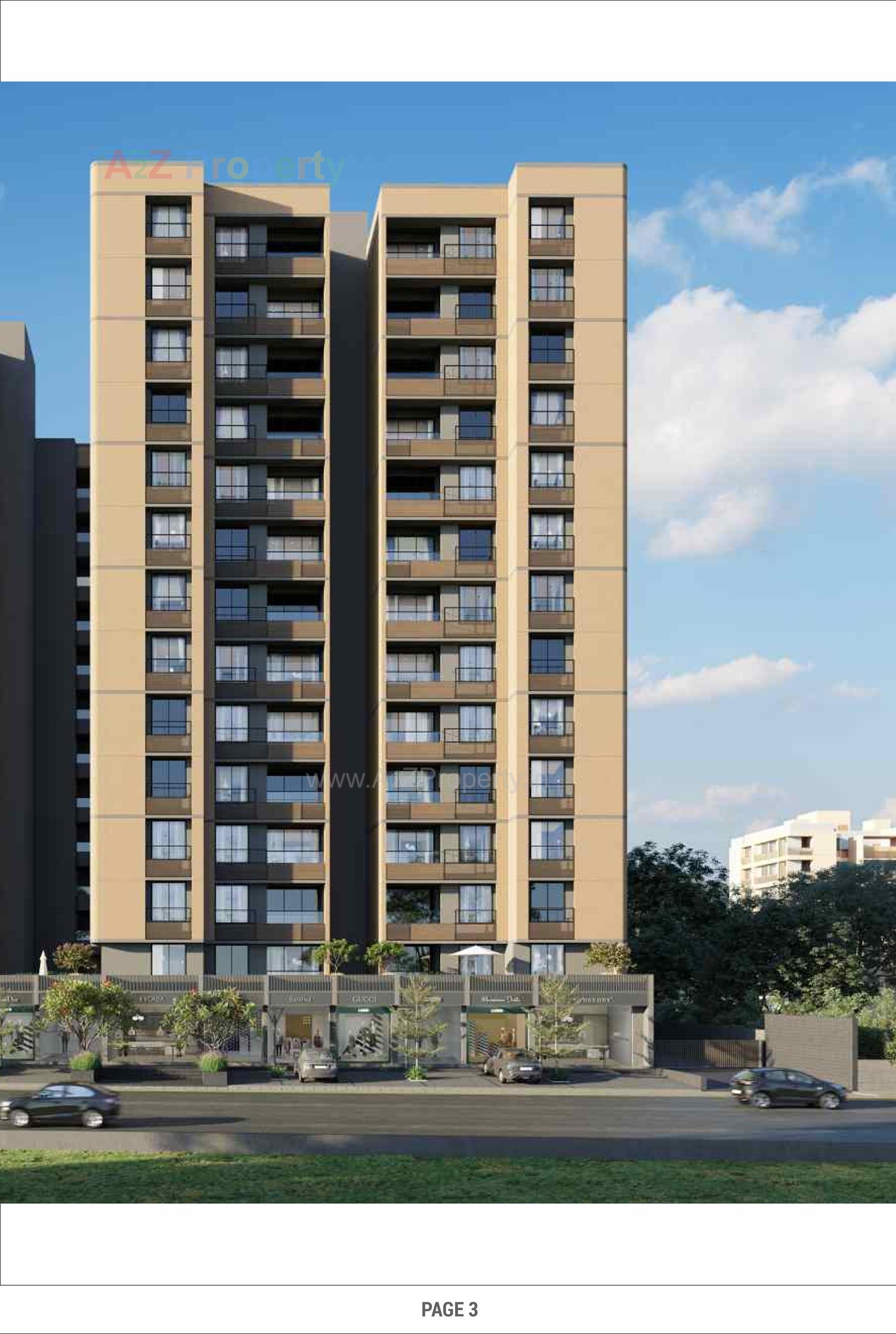 3D Elevation of real estate project Magnate Pearl located at Chenpur, Ahmedabad, Gujarat