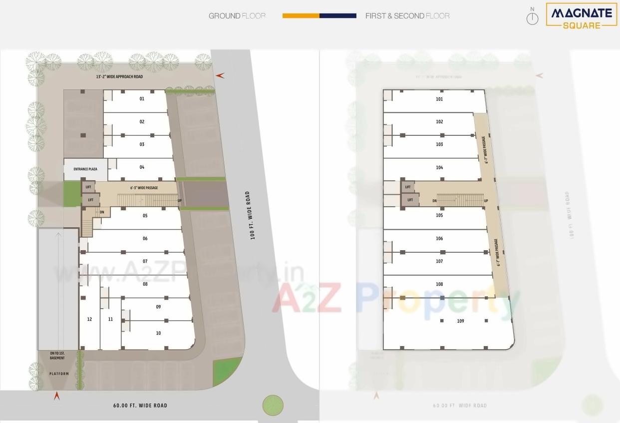 Layout of real estate project Magnate Square located at Ahmedabad, Ahmedabad, Gujarat