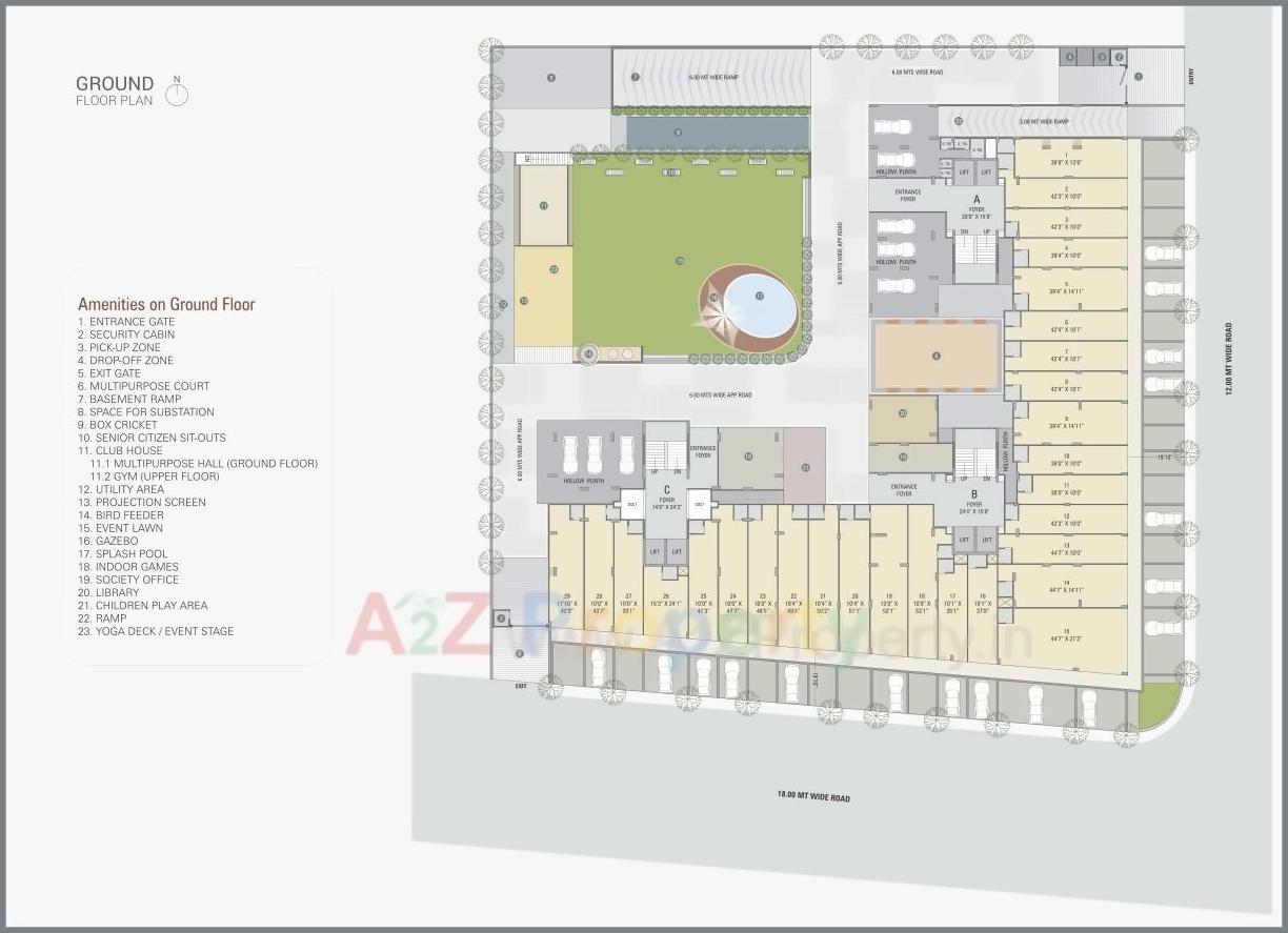 Layout of real estate project Mahadev Elegance located at Ghuma, Ahmedabad, Gujarat