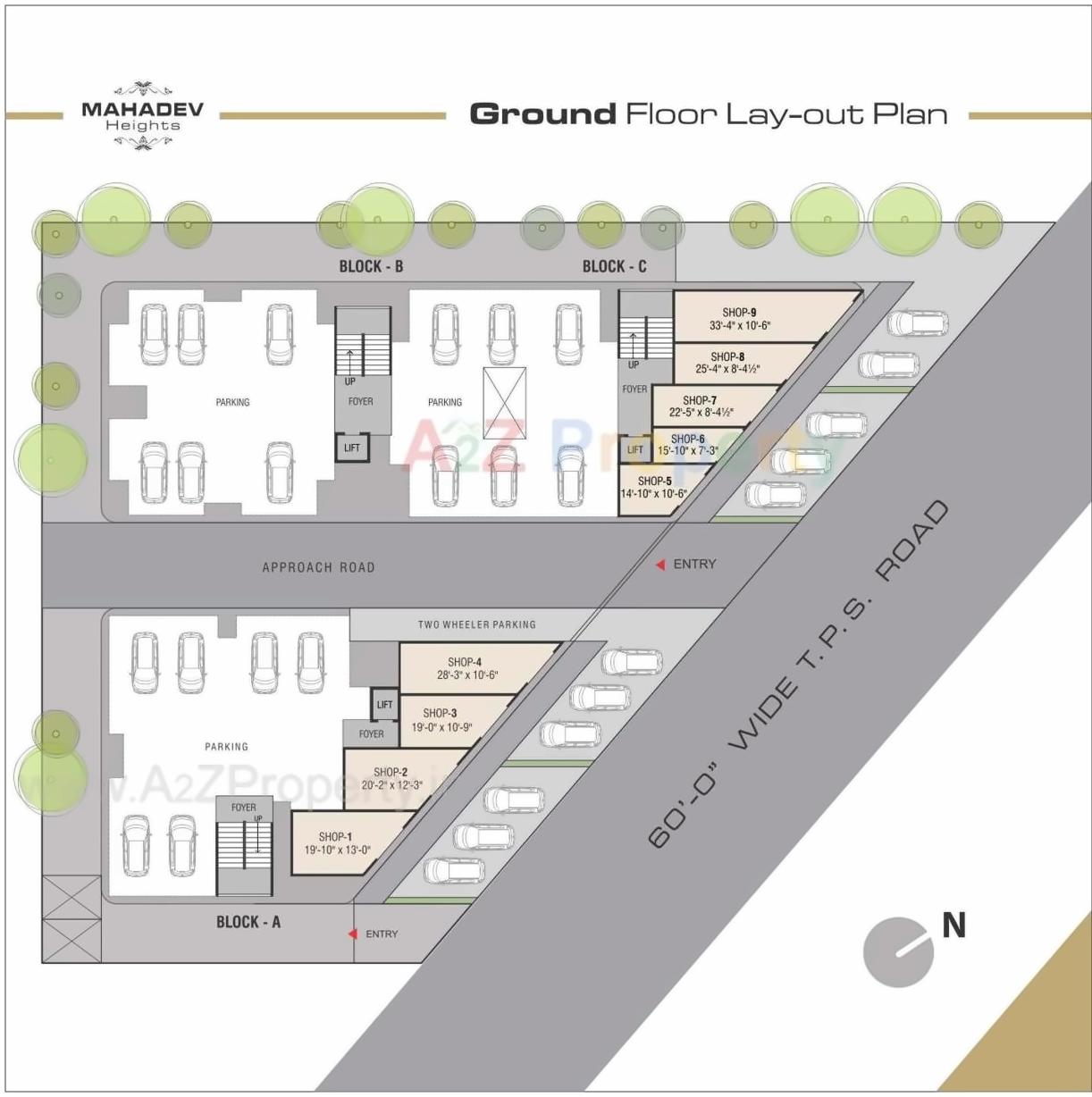 Layout of real estate project Mahadev Heights located at Ramol, Ahmedabad, Gujarat