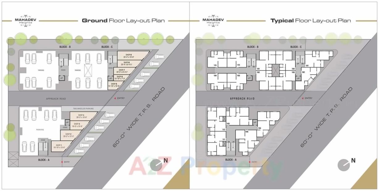 Layout of real estate project Mahadev Heights located at Ramol, Ahmedabad, Gujarat