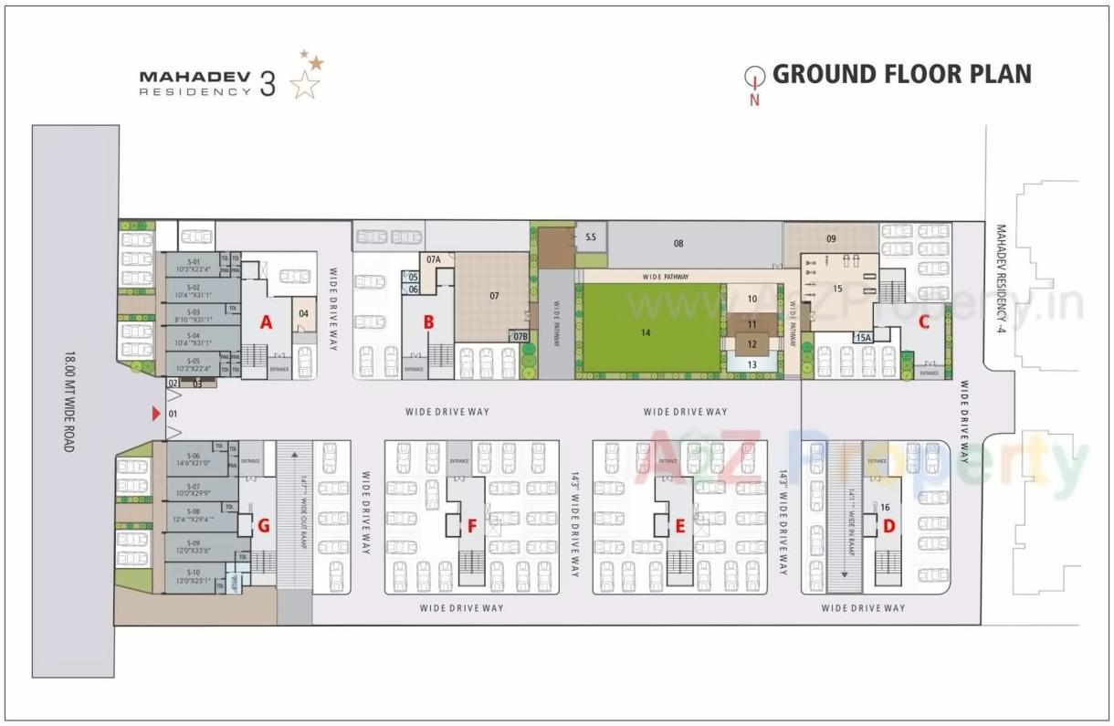 Layout of real estate project Mahadev Residency located at Ramol, Ahmedabad, Gujarat