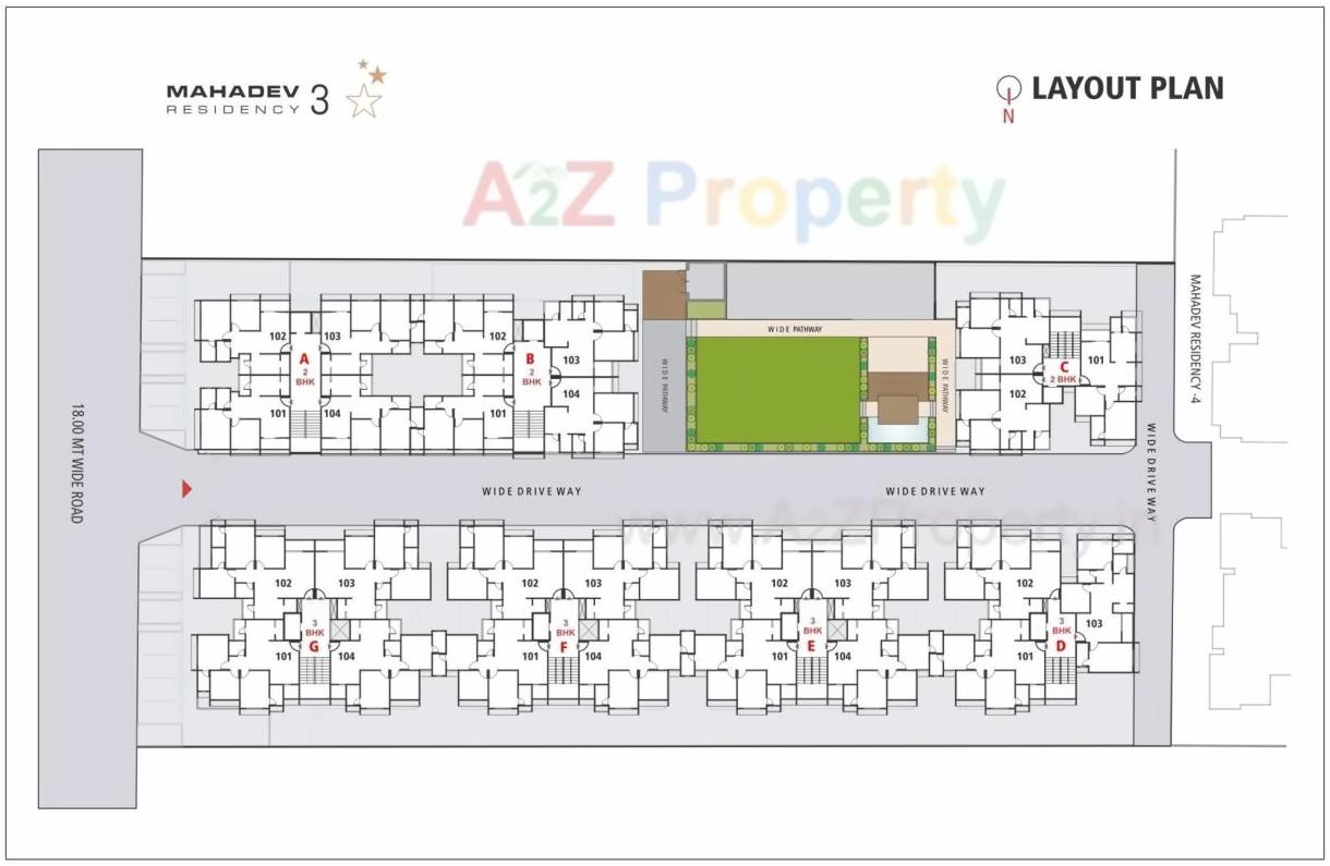 Layout of real estate project Mahadev Residency located at Ramol, Ahmedabad, Gujarat