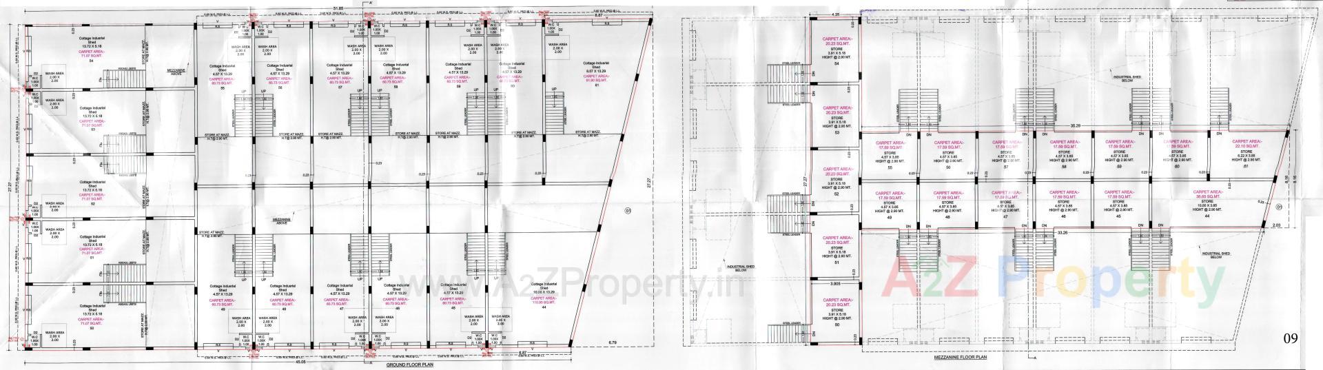 Layout of real estate project Mahaveer Cottage Industrial Park located at Vatva, Ahmedabad, Gujarat