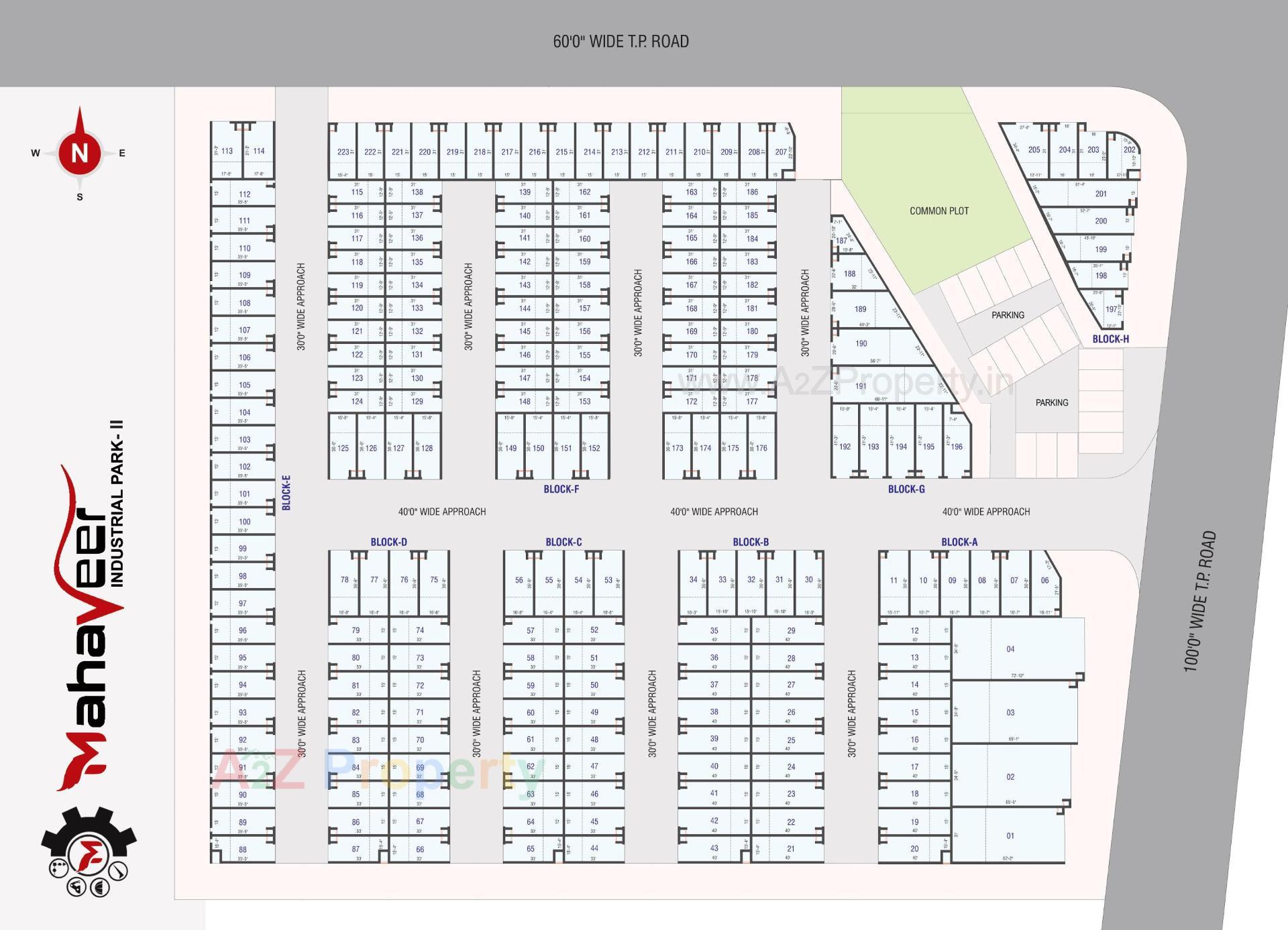 Layout of real estate project Mahaveer Industrial Park located at Kathwada, Ahmedabad, Gujarat