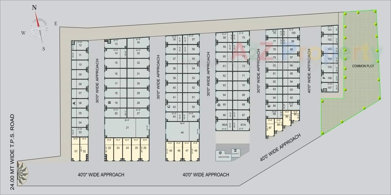 Layout of real estate project Mahaveer Industrial Park located at Vatva, Ahmedabad, Gujarat