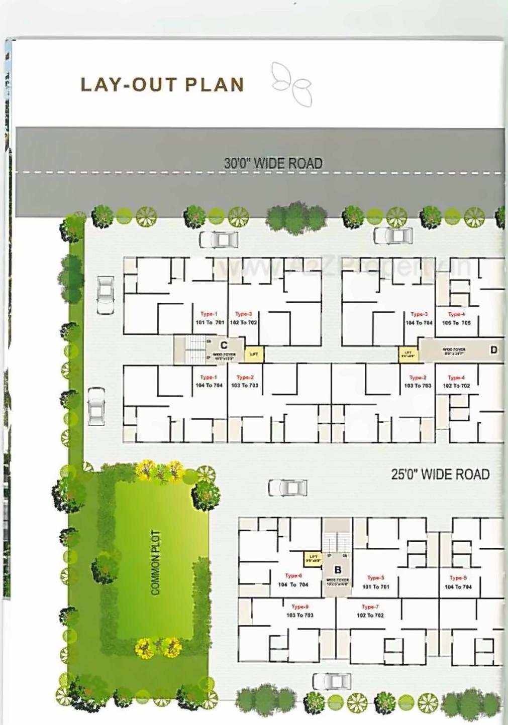 Layout of real estate project Mahavir Status located at Nikol, Ahmedabad, Gujarat