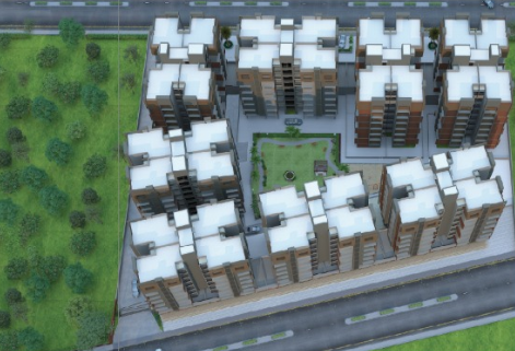 3D Elevation of real estate project Maighar Residency located at Ghuma, Ahmedabad, Gujarat