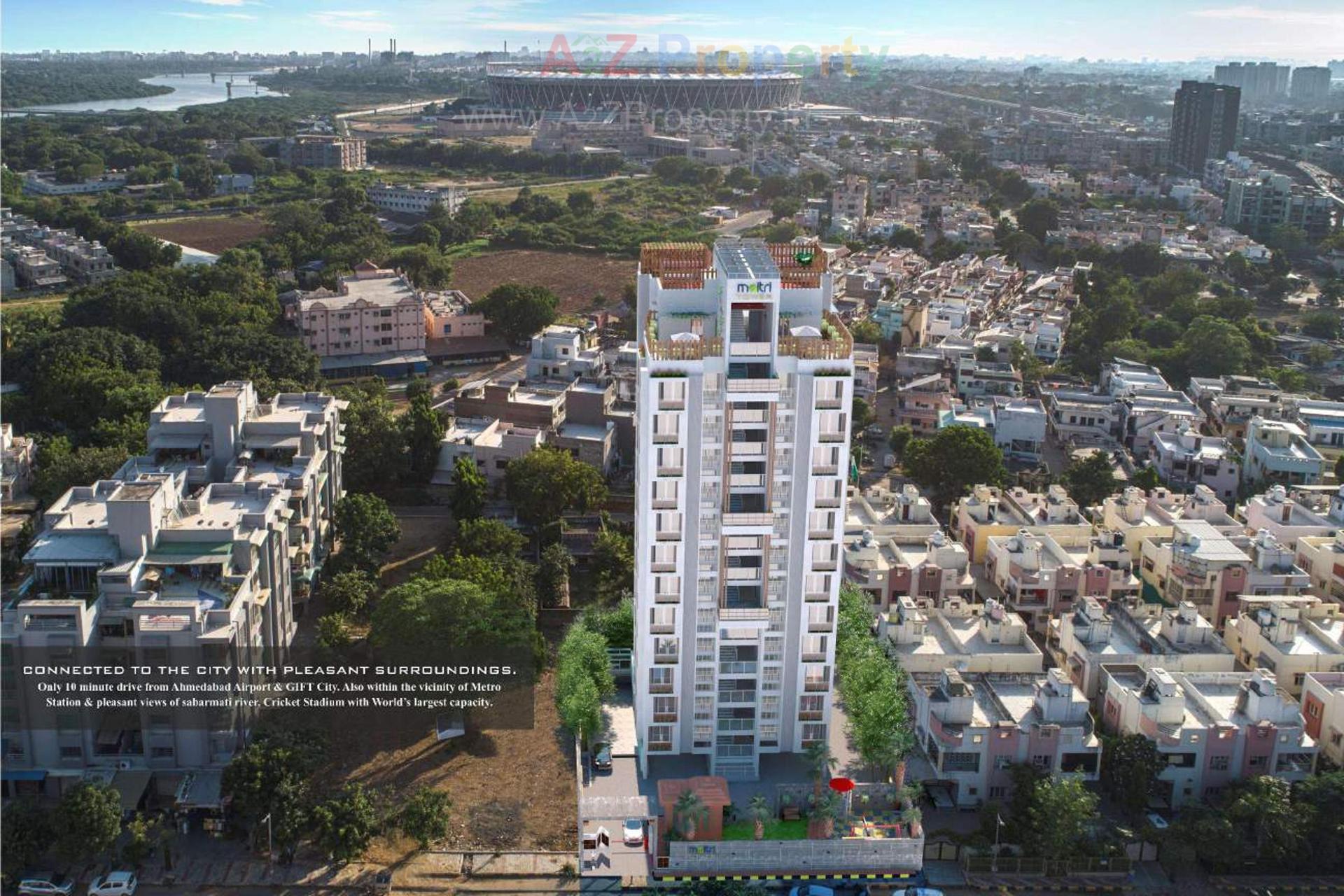3D Elevation of real estate project Maitri Tower located at Motera, Ahmedabad, Gujarat