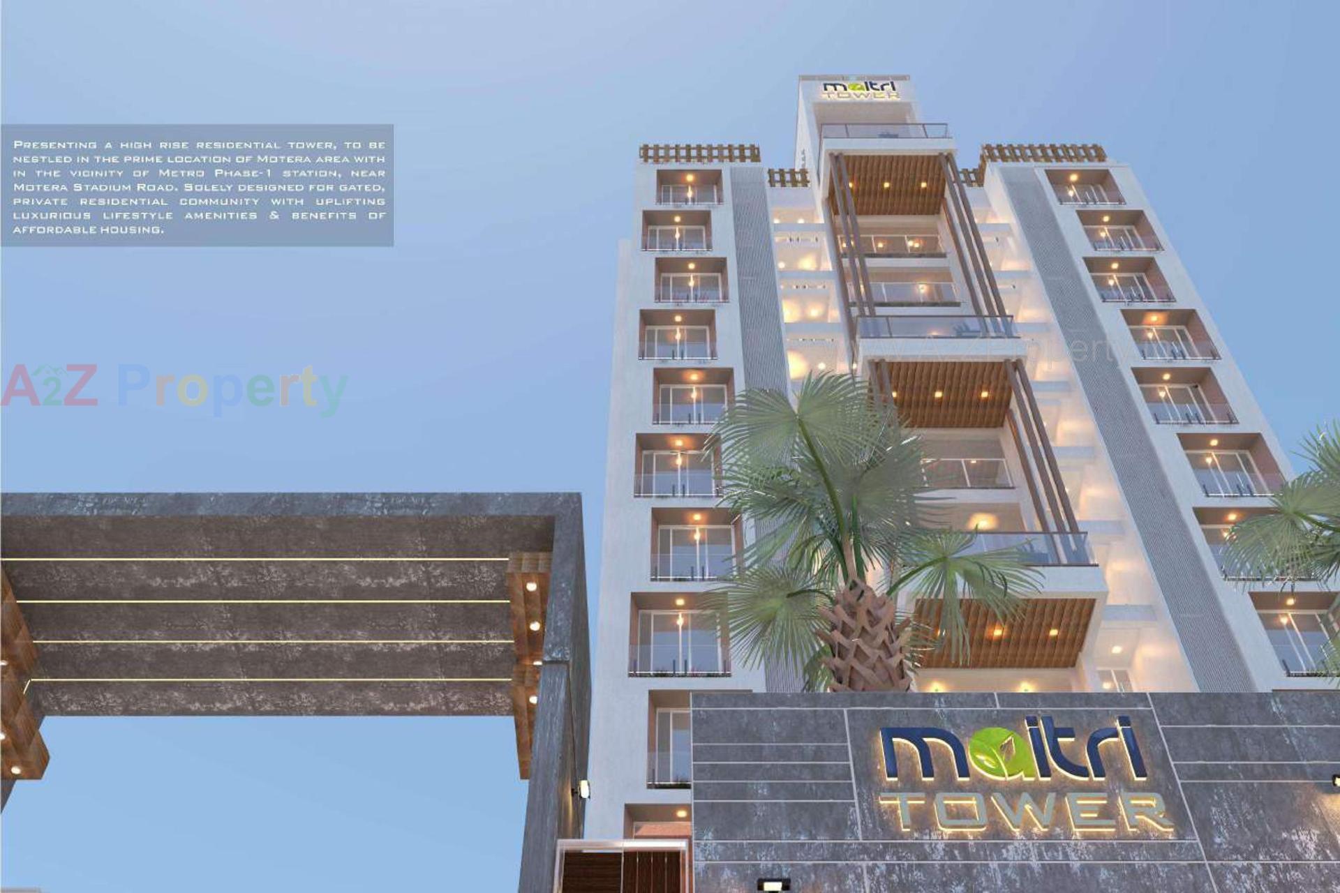 3D Elevation of real estate project Maitri Tower located at Motera, Ahmedabad, Gujarat