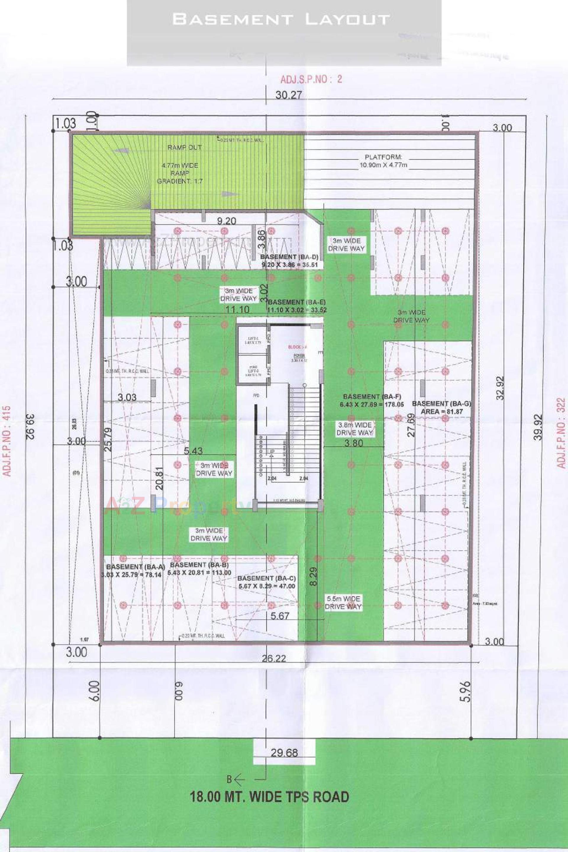 Layout of real estate project Maitri Tower located at Motera, Ahmedabad, Gujarat