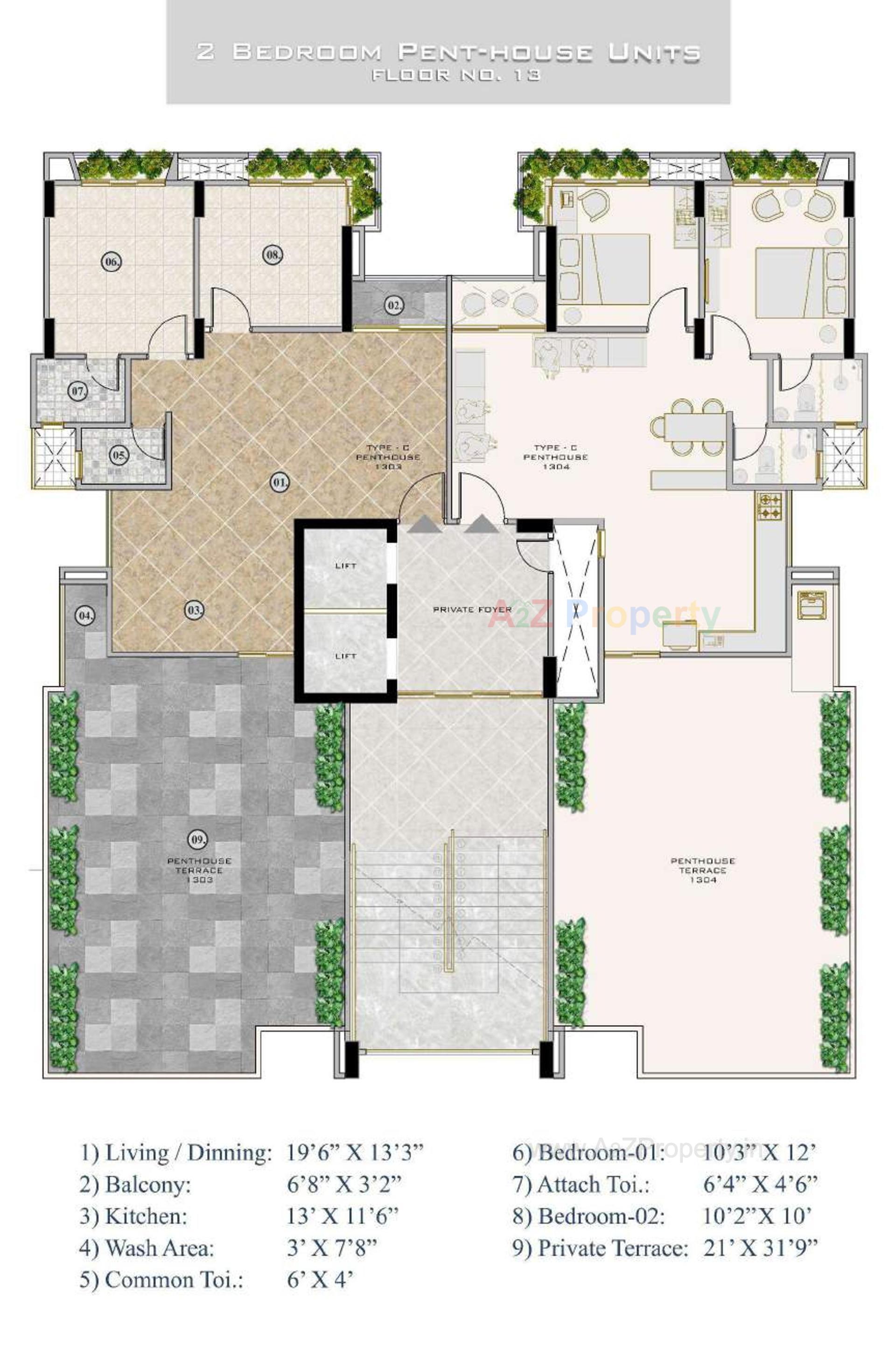 Layout of real estate project Maitri Tower located at Motera, Ahmedabad, Gujarat