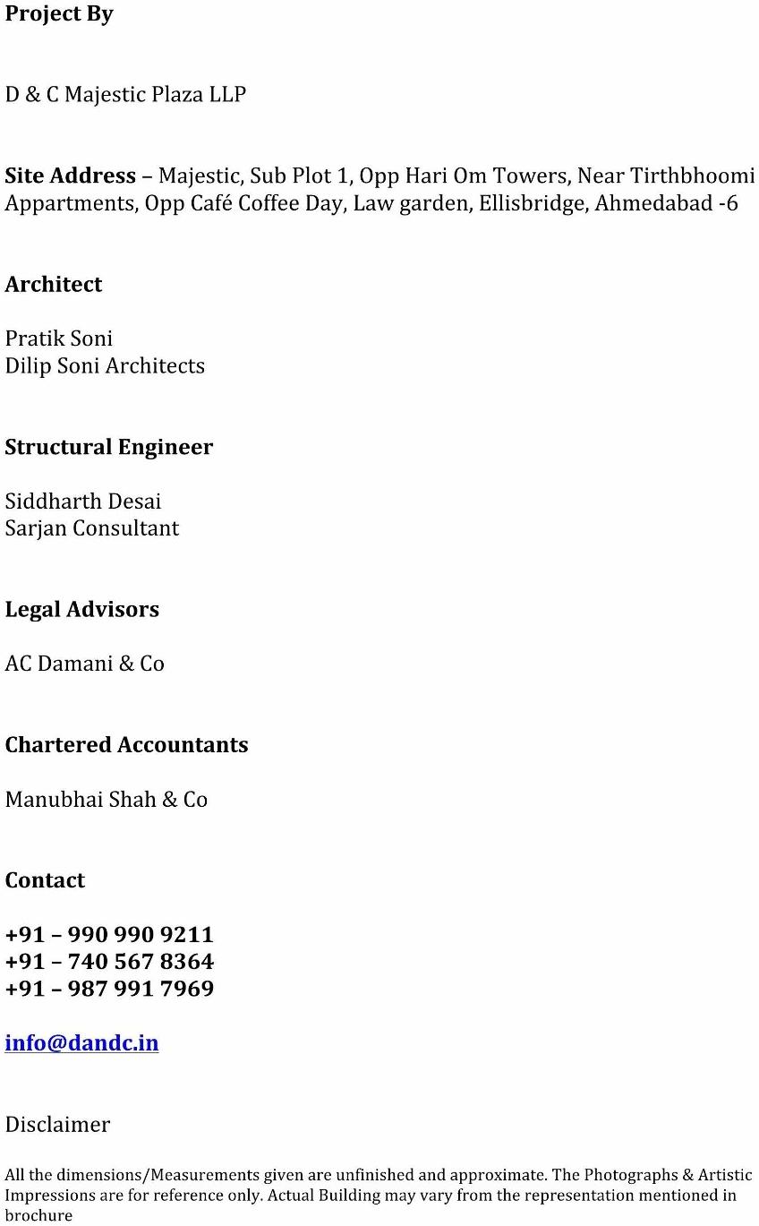  of real estate project Majestic located at Kocharab, Ahmedabad, Gujarat