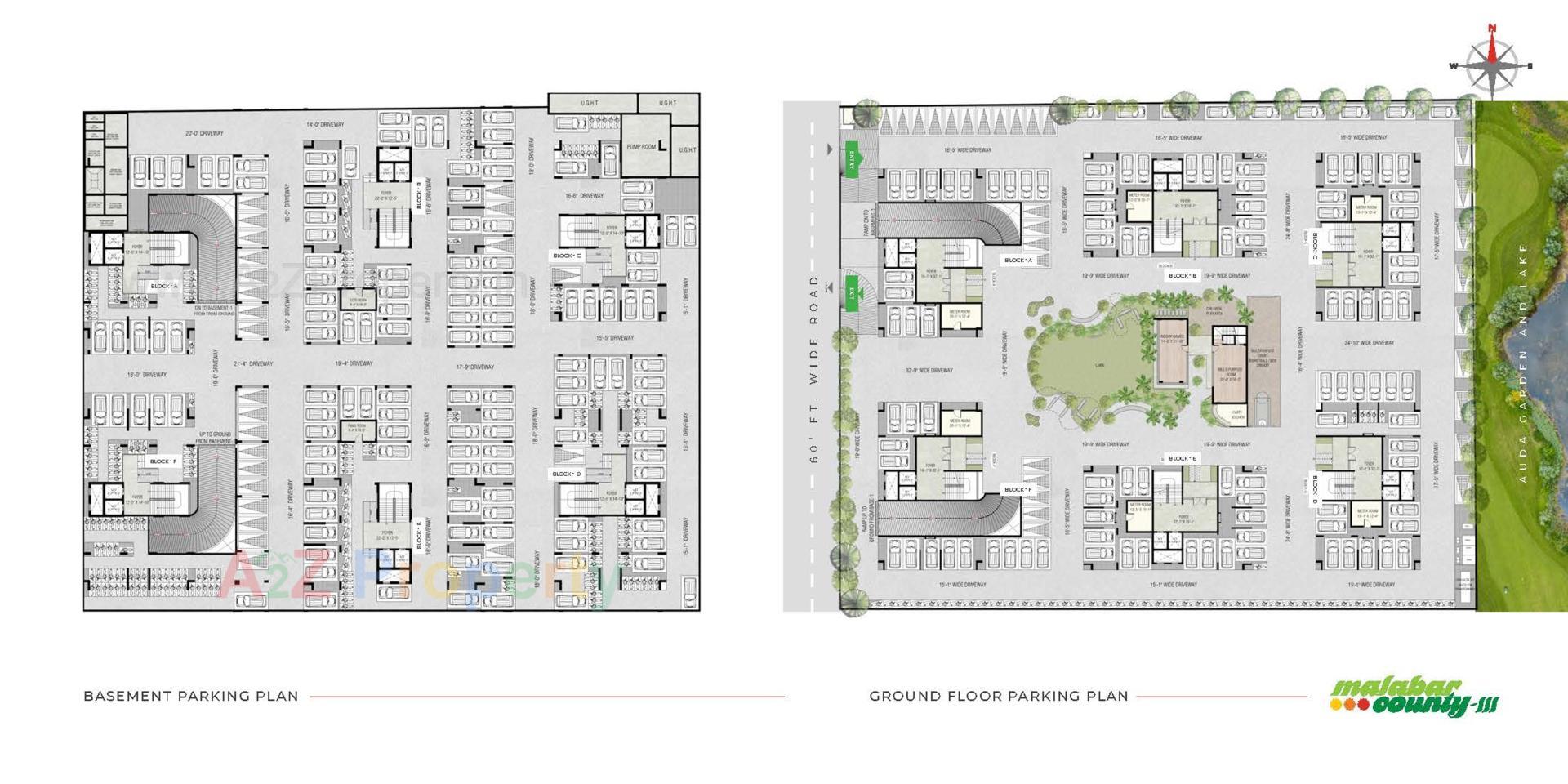 Layout of real estate project Malabar County located at Tragad, Ahmedabad, Gujarat