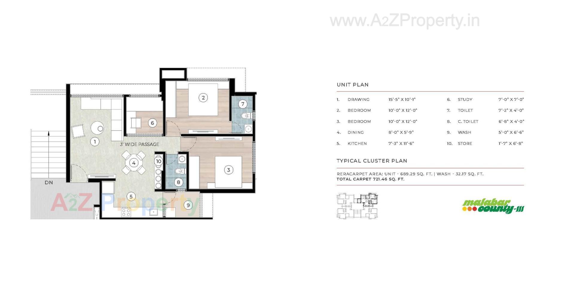 Layout of real estate project Malabar County located at Tragad, Ahmedabad, Gujarat
