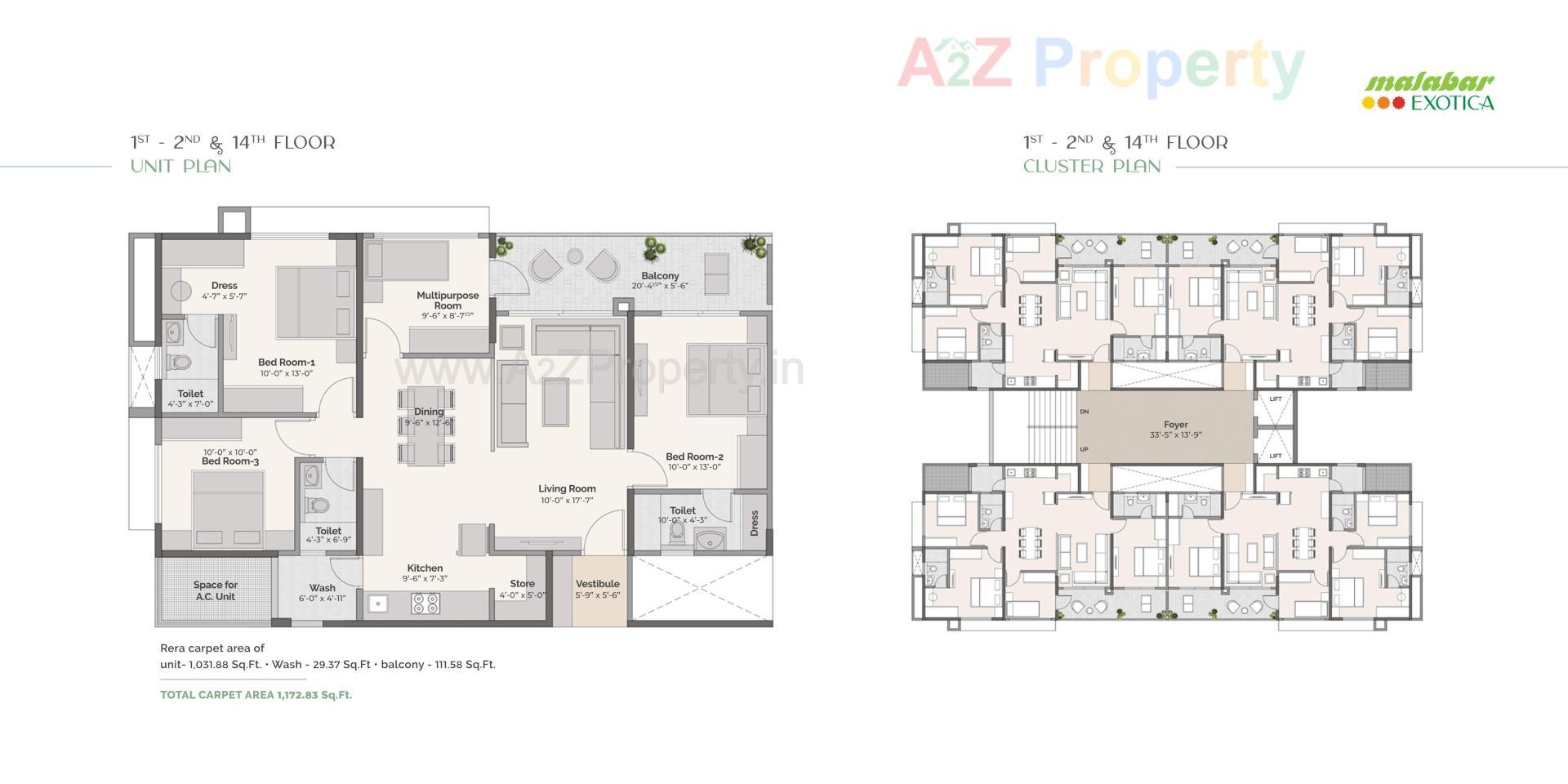 Layout of real estate project Malabar Exotica located at Tragad, Ahmedabad, Gujarat