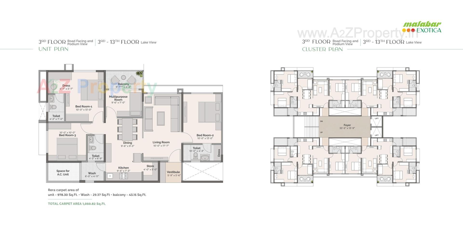 Layout of real estate project Malabar Exotica located at Tragad, Ahmedabad, Gujarat