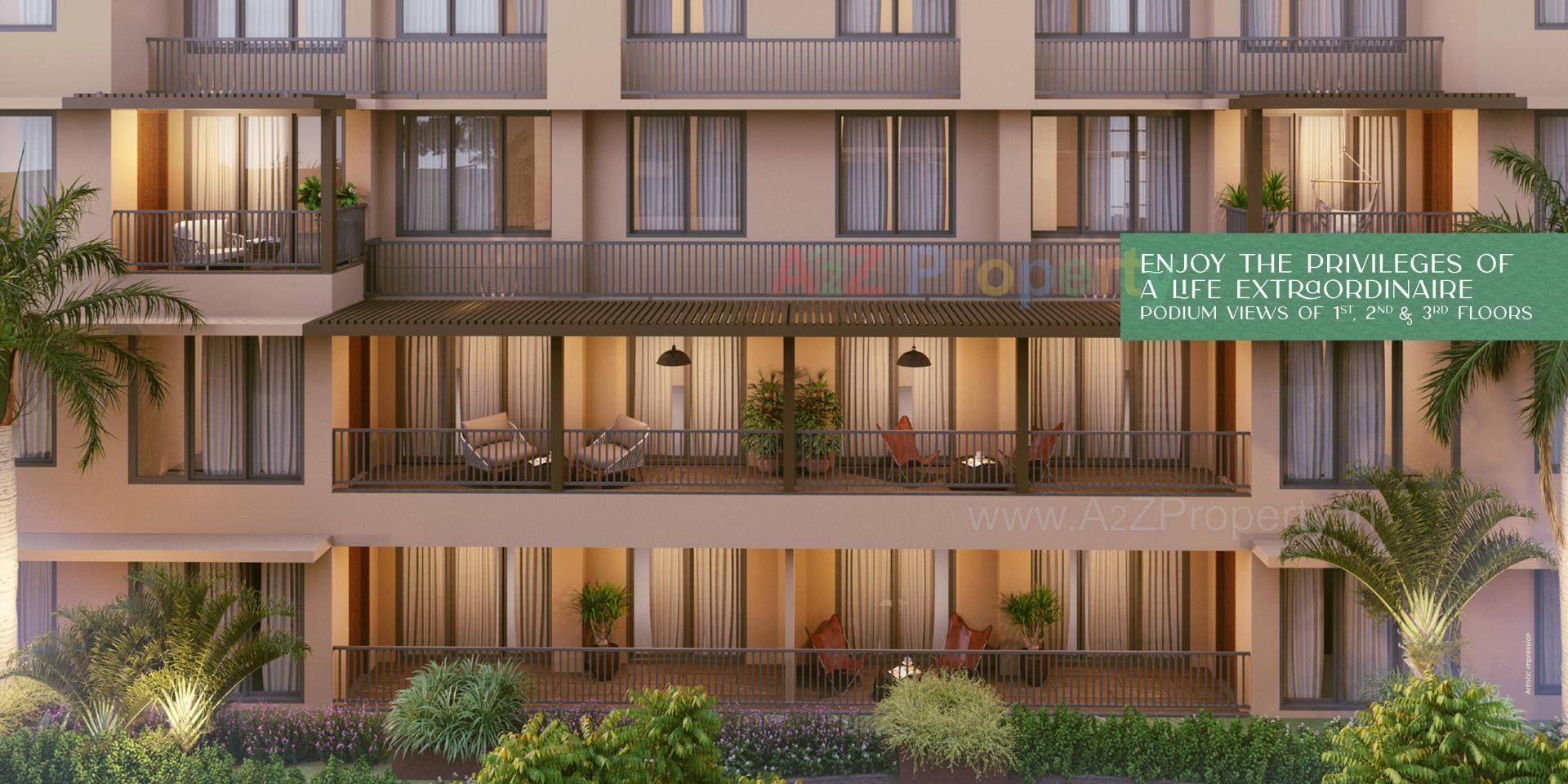 3D Elevation of real estate project Malabar Exotica located at Tragad, Ahmedabad, Gujarat