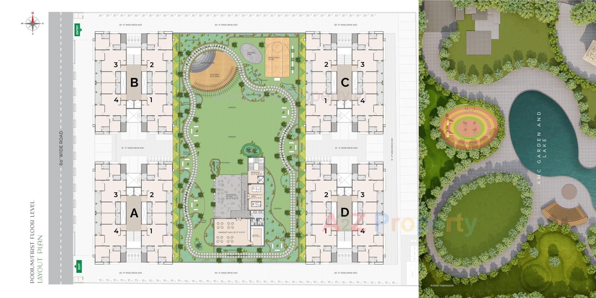 Layout of real estate project Malabar Exotica located at Tragad, Ahmedabad, Gujarat