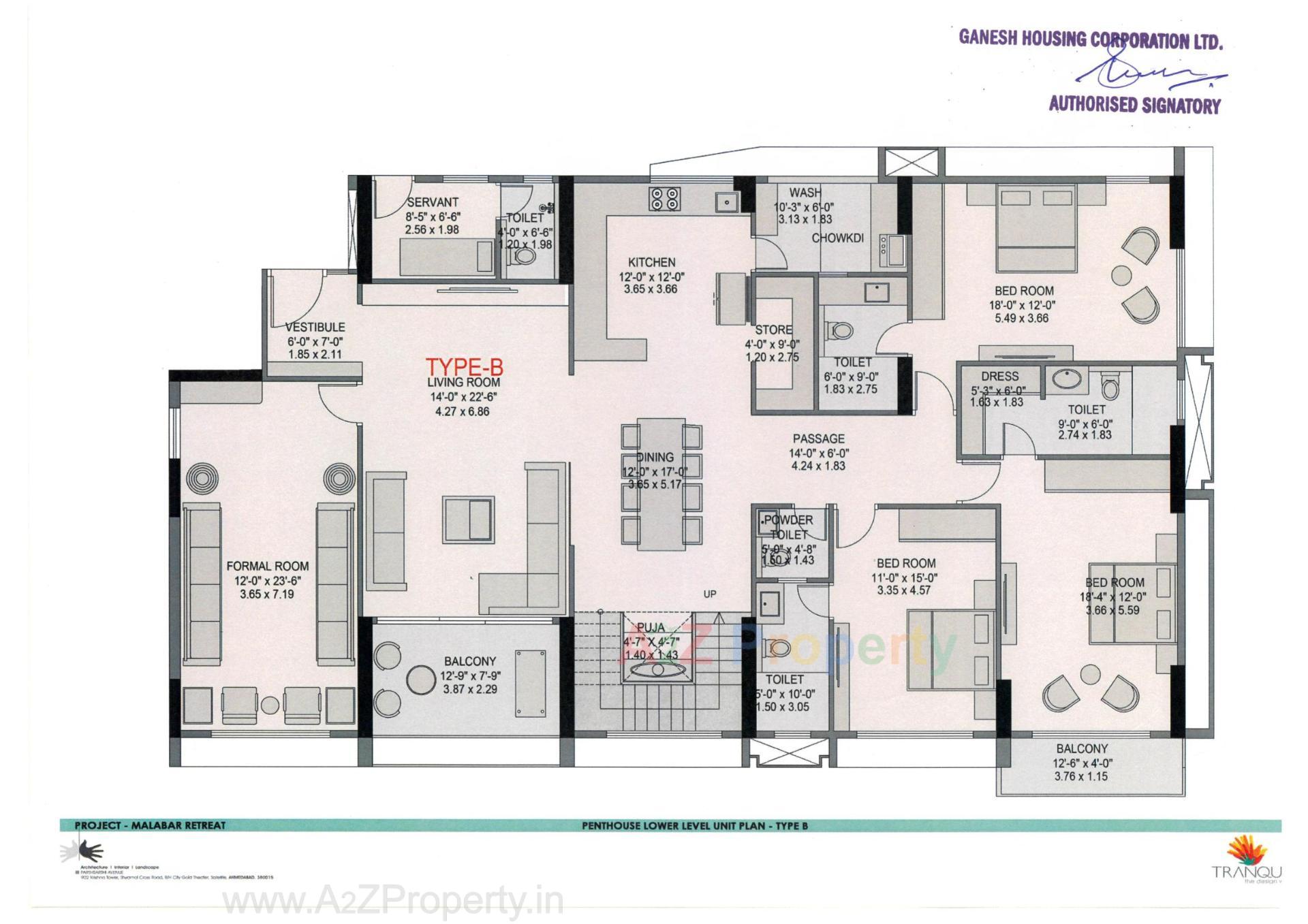 Layout of real estate project Malabar Retreat located at Chharodi, Ahmedabad, Gujarat