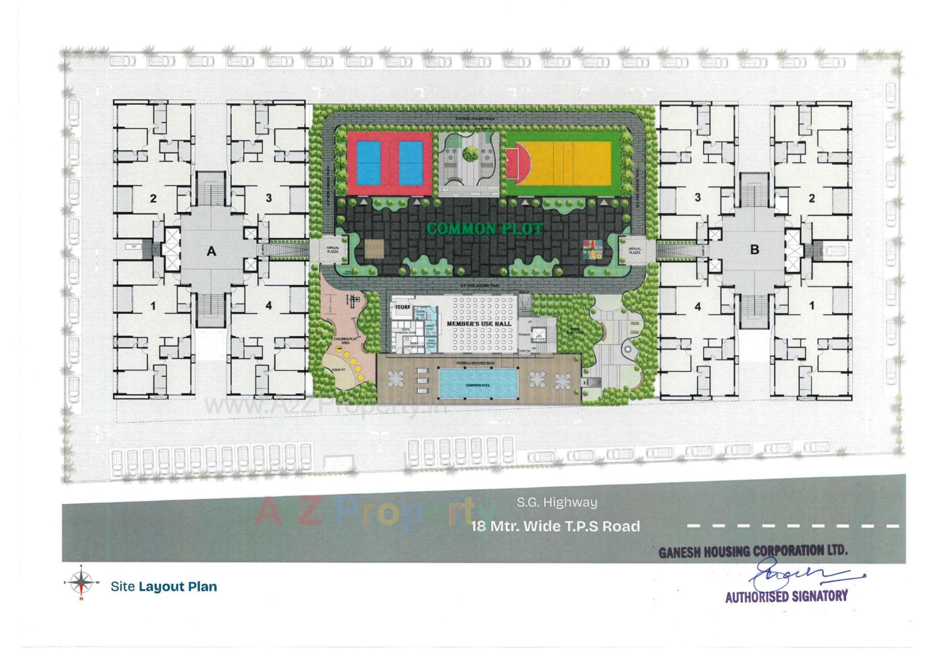 Layout of real estate project Malabar Retreat located at Chharodi, Ahmedabad, Gujarat