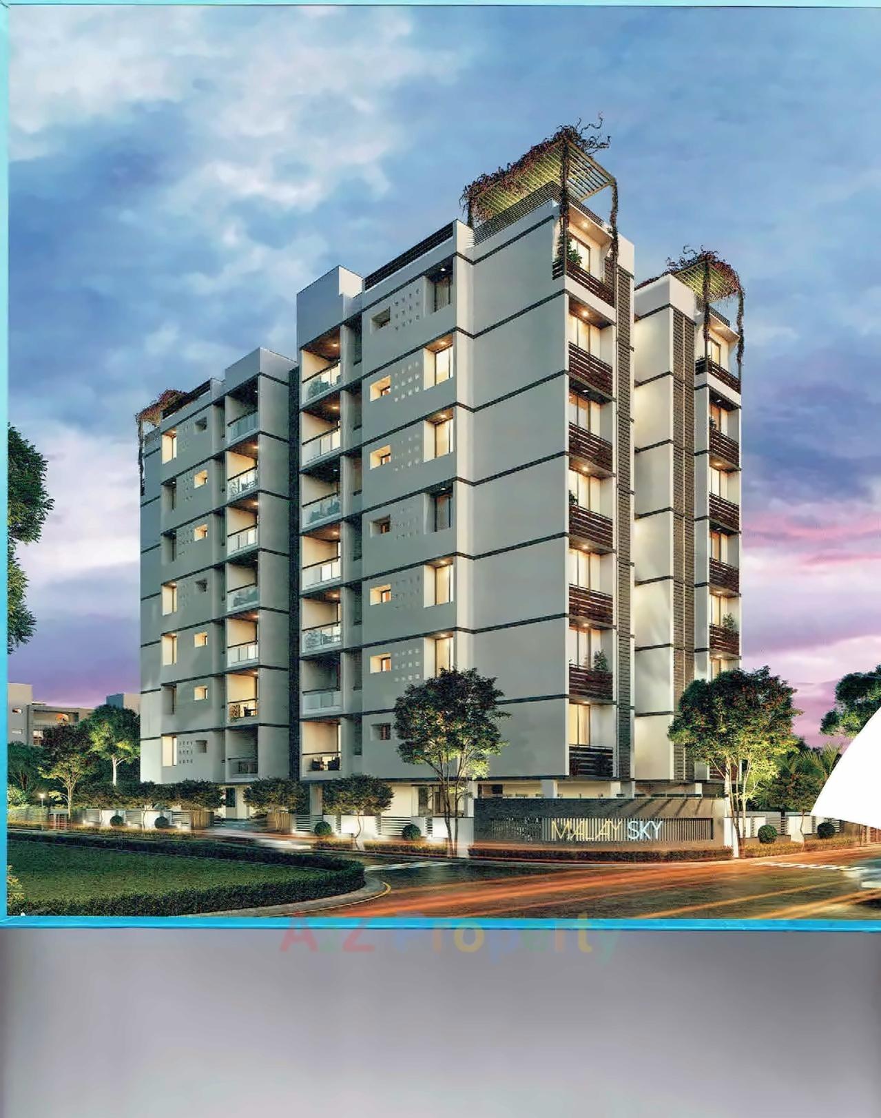 3D Elevation of real estate project Malay Sky located at Vadaj, Ahmedabad, Gujarat
