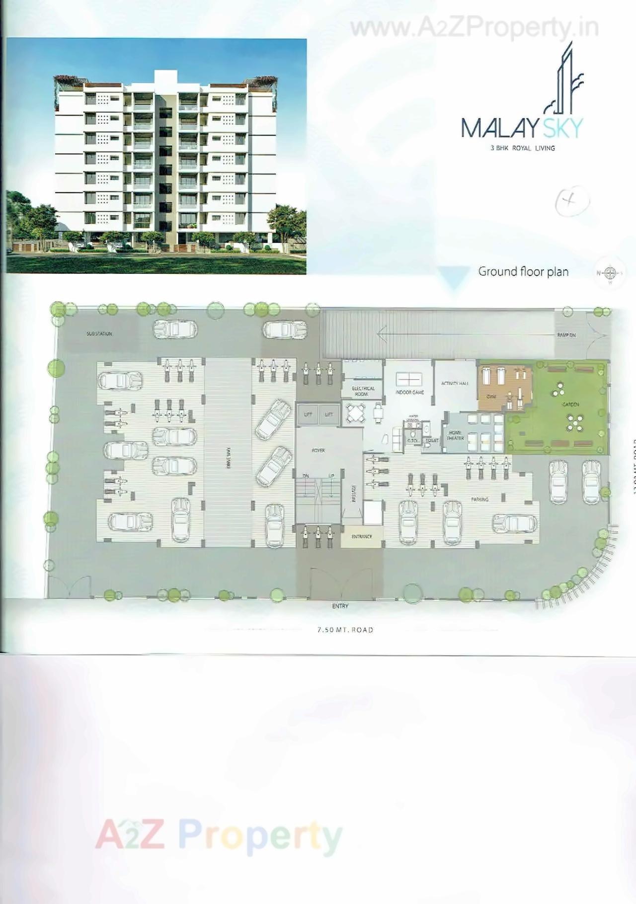 Layout of real estate project Malay Sky located at Vadaj, Ahmedabad, Gujarat