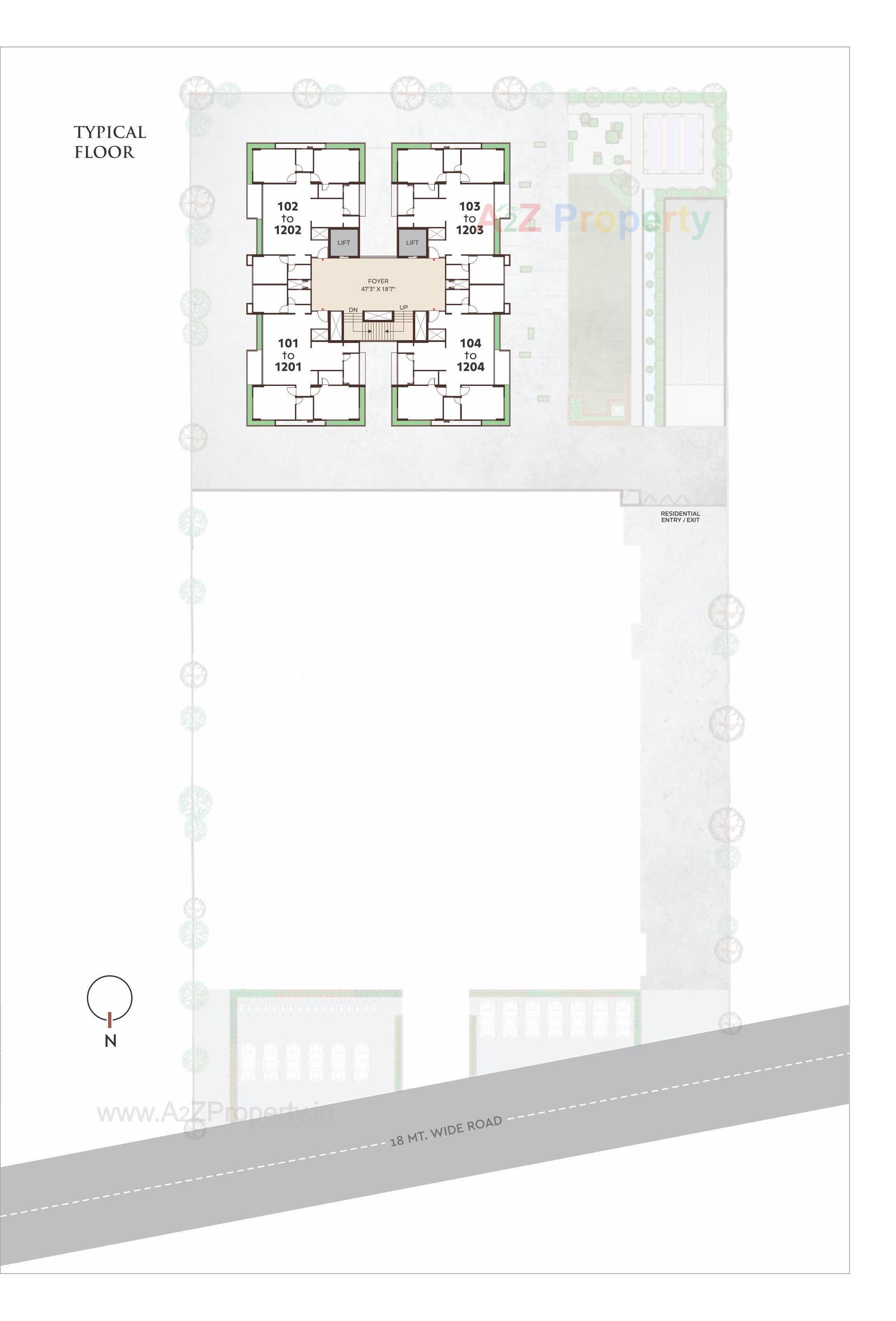 Layout of real estate project Malbar Prime located at Nikol, Ahmedabad, Gujarat